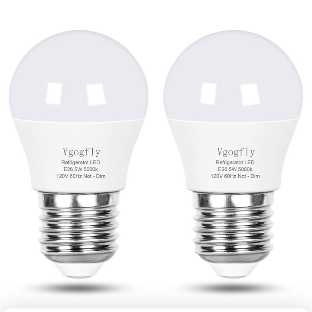 {Vgogfly} LED Refrigerator Light Bulb 40W Equivalent 120V A15 Bulbs 2 Pack